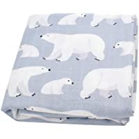 Lebze Bebé Muselina Swaddle Manta-&quot-Diseño de Oso polar&quot- Bambú Algodon Muselinas 120x120 cm Mantitas para Bebes